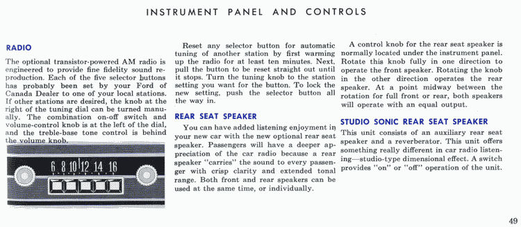 1965 Ford Owners Manual Page 5